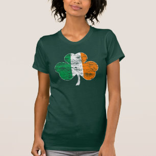 Irischer Flaggen-Kleeblatt-(beunruhigt) T - Shirt