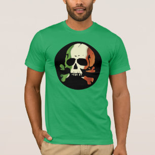 Irischer Flaggen-Schädel schlicht T-Shirt