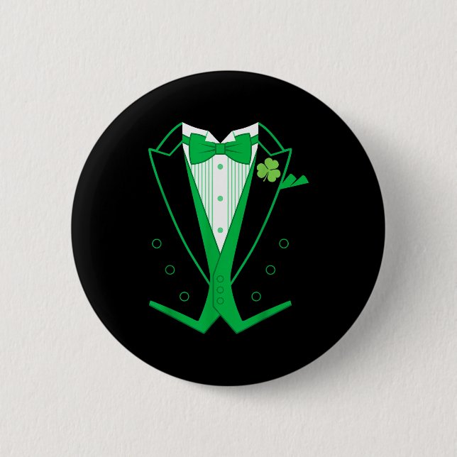 Irischer formeller Smoking St. Patrick's Day  Button (Vorderseite)