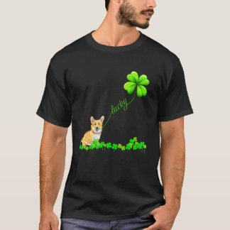 Irischer Glückspilz mit Corgi Corgi Hund T-Shirt
