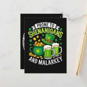 Irischer Gnom St. Patricks neigt zu Schabernack Feiertagspostkarte