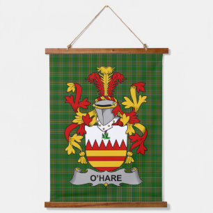 Irischer Hase oder O_Hare Wappen Familienwappen Wandteppich Mit Holzrahmen
