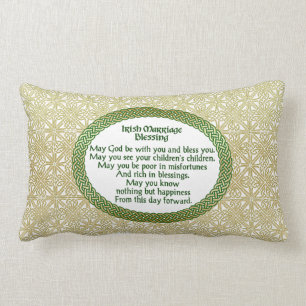 Irischer Heirat-Segen, Gold u. grüne Hochzeit Lendenkissen