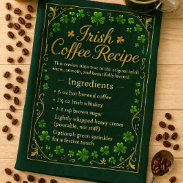 Irischer Kaffee St. Patrick's Day Geschirrtuch