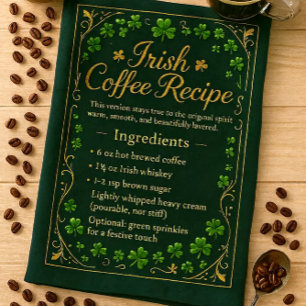 Irischer Kaffee St. Patrick's Day Geschirrtuch
