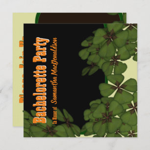 Irischer Kleeblatt-Junggeselinnen-Abschied Einladung