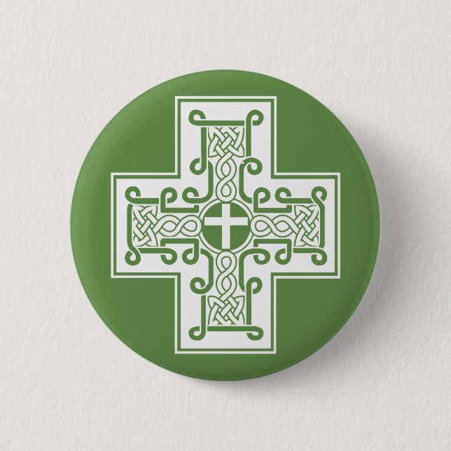 Irischer Knoten-keltisches Kreuz Button (Vorderseite)