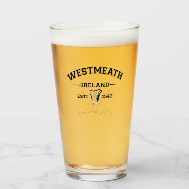 Irischer Landkreis Westmeath Irlands Personalisier Glas (Vorne (Gefüllt))