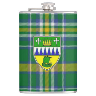 Irischer LandkreisKerryTartan u. -Wappen Flachmann