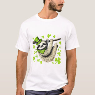 Irischer Leprechaun Faultier Kleeblatt St Patricks T-Shirt