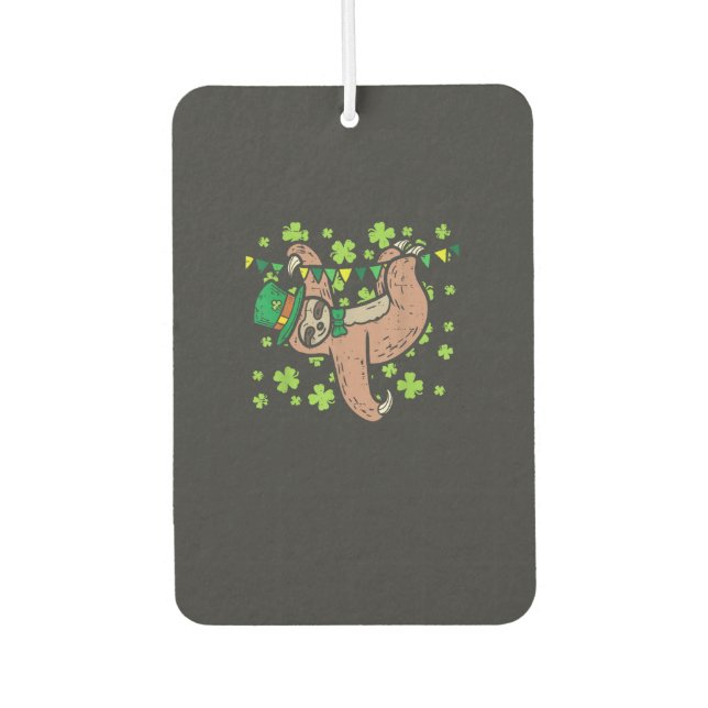 Irischer Leprechaun Faultier Shamrock St Patricks  Autolufterfrischer (Vorderseite)