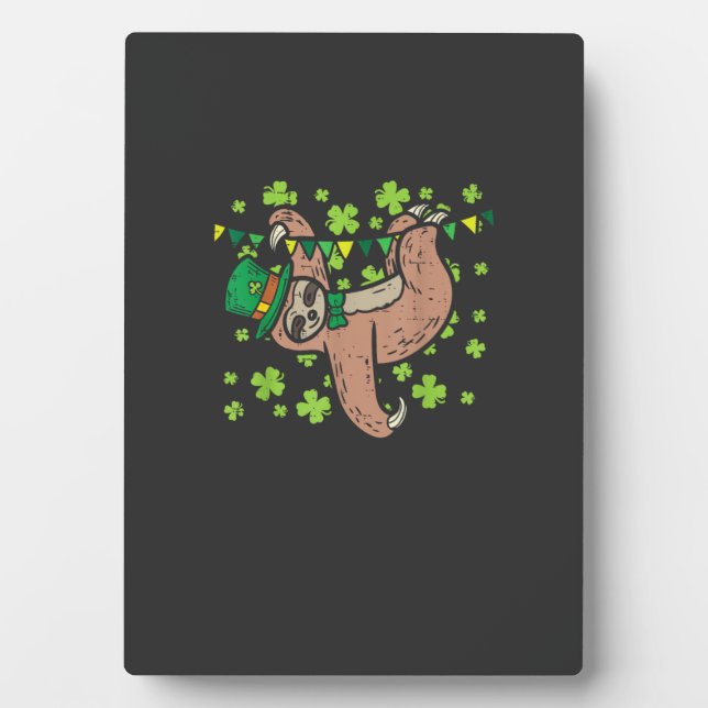 Irischer Leprechaun Faultier Shamrock St Patricks  Fotoplatte (Vorderseite)