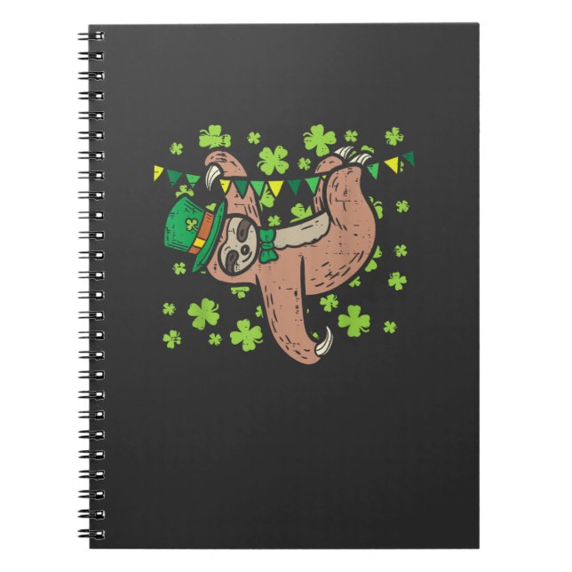 Irischer Leprechaun Faultier Shamrock St Patricks  Notizblock (Vorderseite)