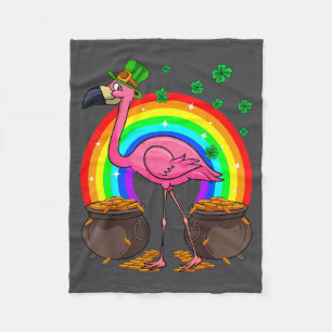 Irischer Leprechaun Flamingo Lustiger St. Patrick' Fleecedecke