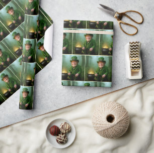 Irischer Leprechaun mit einem Goldtopf Geschenkpapier