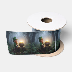 Irischer Leprechaun mit einem Goldtopf Satinband