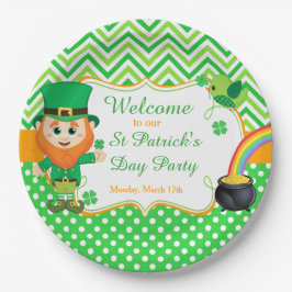 Irischer Leprechaun St. Patrick's Day Party Pappteller