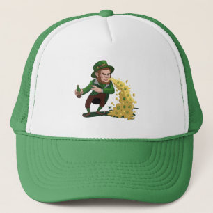 Irischer Leprechaun wirft Lucky Cookies Lustig Truckerkappe