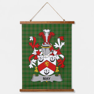 Irischer Mai-Wappen-Familienwappen Wandteppich Mit Holzrahmen