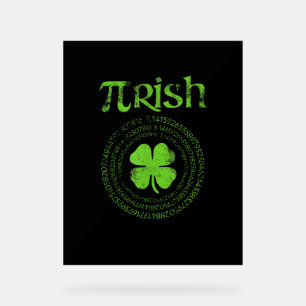 Irischer Mathelehrer Vintage Shamrock St Patricks Acrylschild