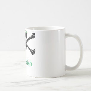 Irischer Piraten-Totenkopf mit gekreuzter Knochen Kaffeetasse