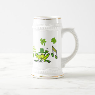 Irischer Prinz Cute Cartoon Frog Shamrock Stein Bierglas