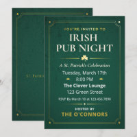 Irischer Pub-Abend Gold & Grün Vintage St. Patrick