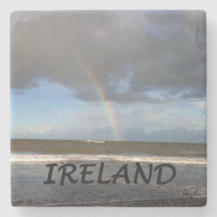 Irischer Regenbogen am Strand, Irland-Untersetzer Steinuntersetzer