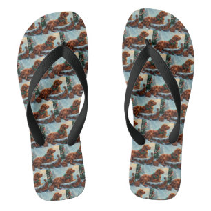 Irischer Roter Setter Hund Weihnachtsfestlich Flip Flops