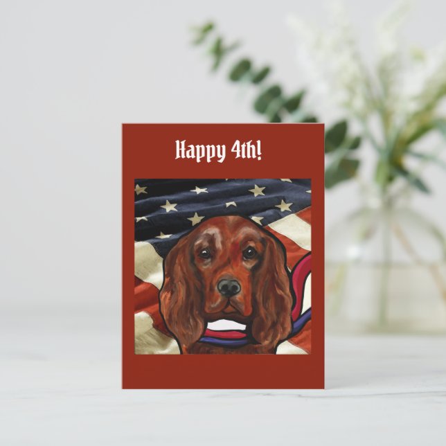 Irischer Roter Setter    Postkarte (Stehend Vorderseite)