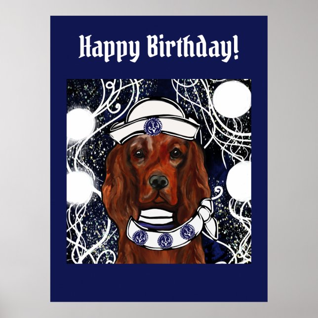 Irischer Roter Setter Postkarte Poster (Vorne)