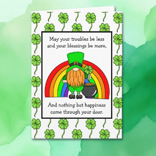 Irischer Segen Frohen St. Patrick's Day Gnom Karte