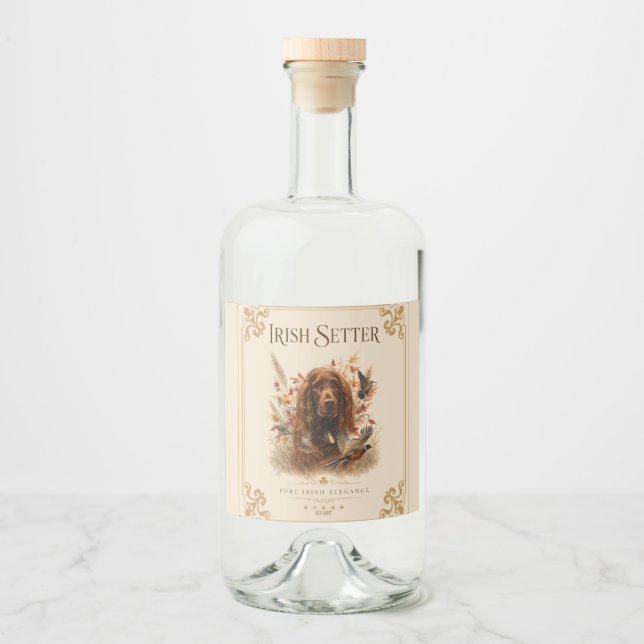  Irischer Setter Alkoholflaschenetikett (Vorderseite)