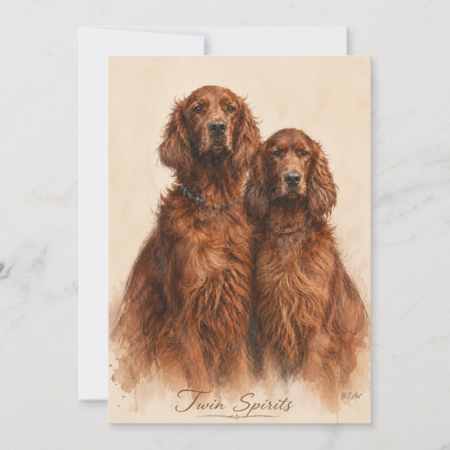  Irischer Setter   Einladung (Vorderseite)