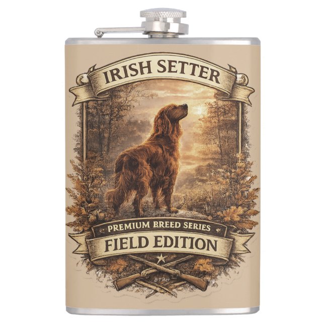 Irischer Setter Flachmann (Vorderseite)