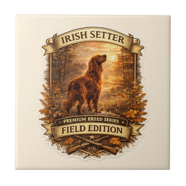 Irischer Setter Fliese (Vorderseite)