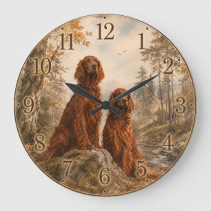  Irischer Setter  Große Wanduhr