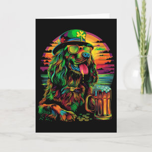 Irischer Setter Hund Sungles St Patricks Day Bier Karte