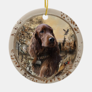  Irischer Setter Keramik Ornament