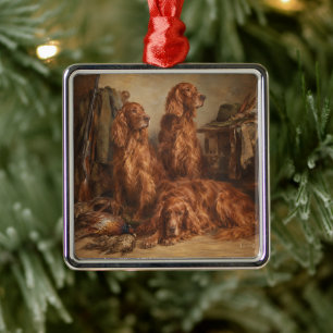 Irischer Setter ,Kunst Ornament Aus Metall