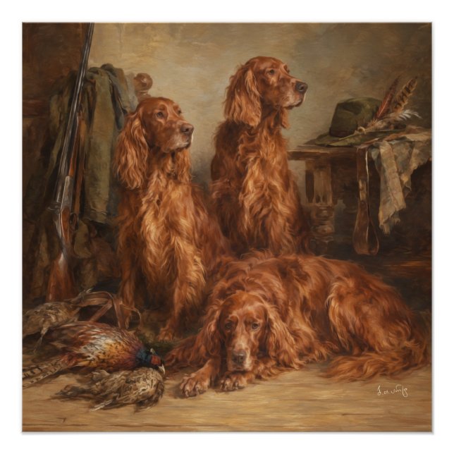 Irischer Setter ,Kunst  Poster (Vorderseite)