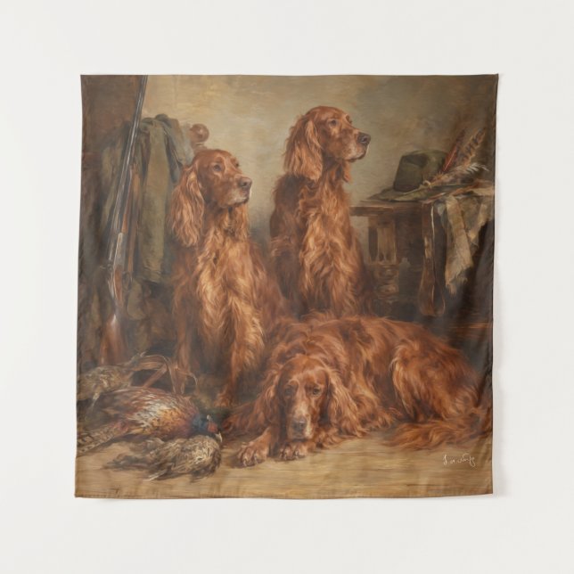 Irischer Setter ,Kunst  Wandteppich (Vorderseite)