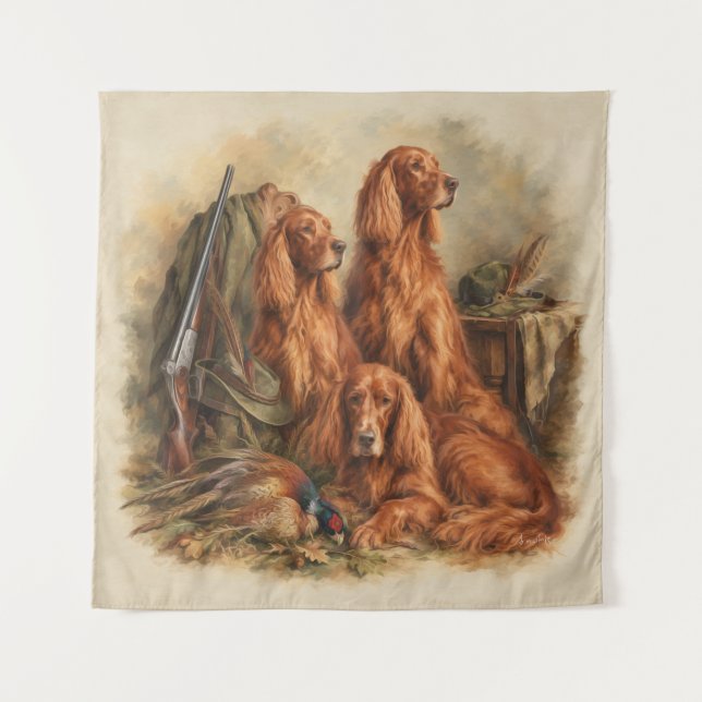 Irischer Setter ,Kunst  Wandteppich (Vorderseite)