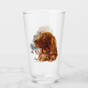 Irischer Setter mit Fasan Glas