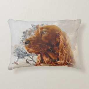 irischer Setter mit Fasant Dekokissen
