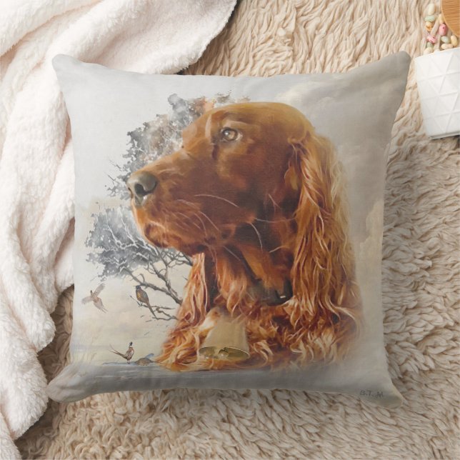 irischer Setter mit Fasant Kissen (Decke)