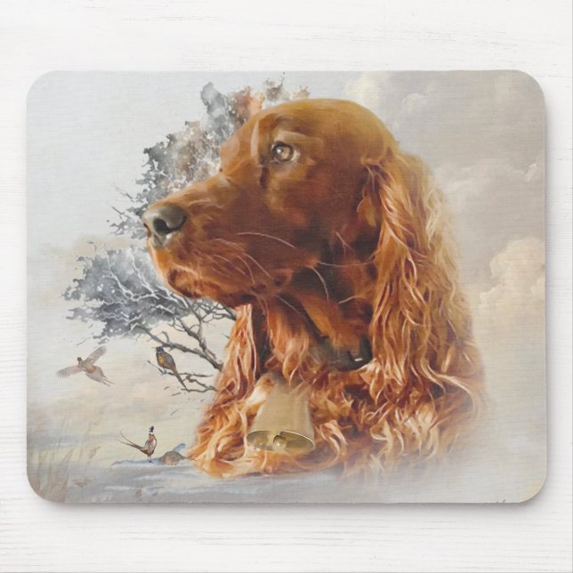 irischer Setter mit Fasant Mousepad (Vorne)