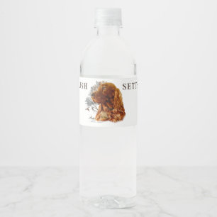 irischer Setter mit Fasant Wasserflaschenetikett