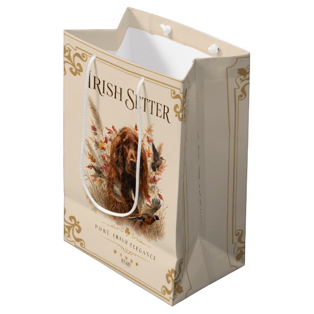 Irischer Setter Mittlere Geschenktüte (Vorderseite Schrägansicht)