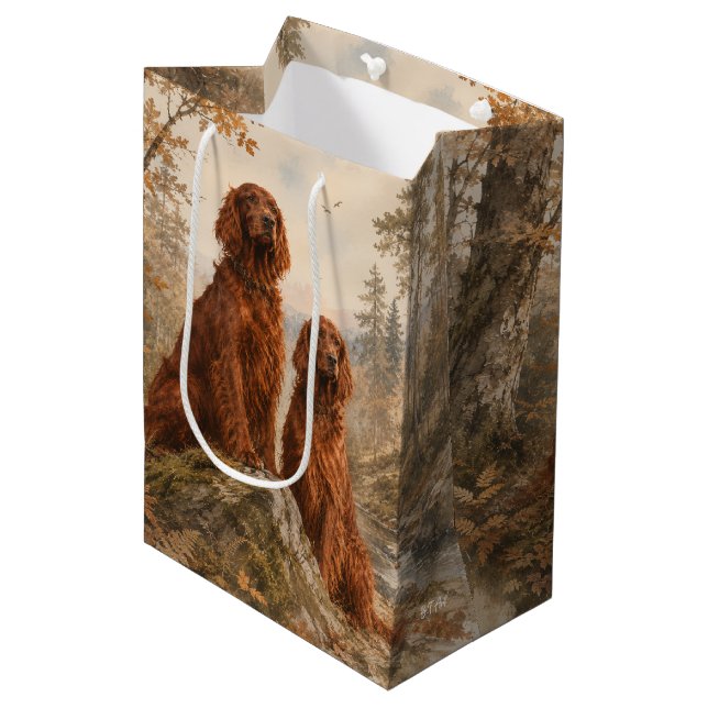  Irischer Setter  Mittlere Geschenktüte (Vorderseite Schrägansicht)